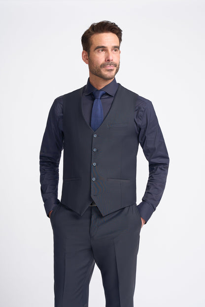 Bond Wool Rich Midnight Navy Three Piece Suit