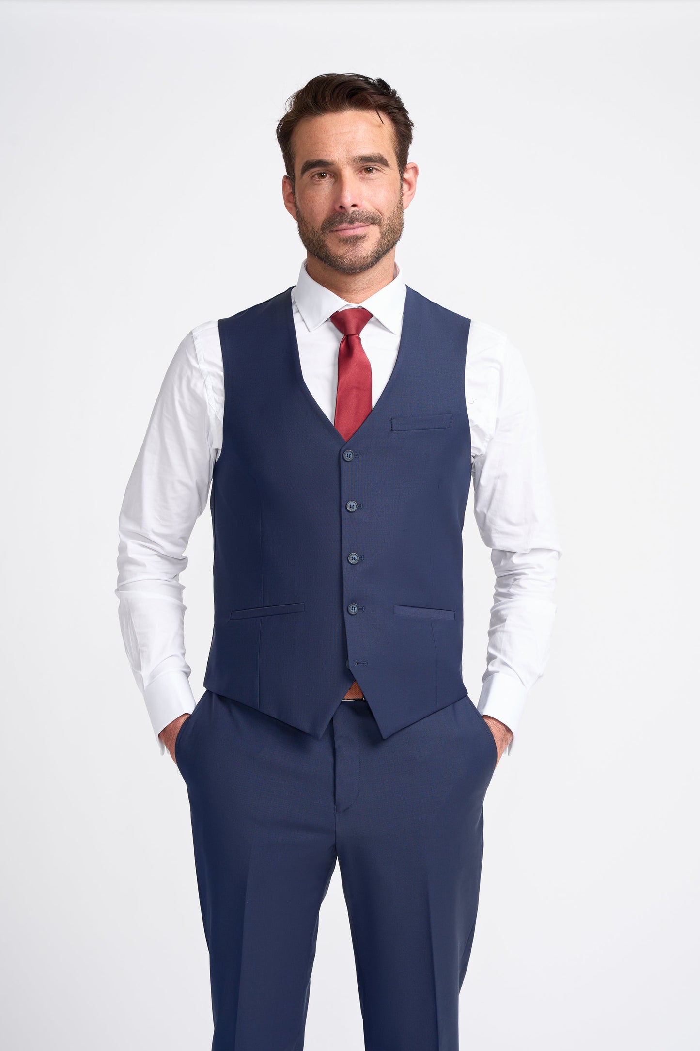 Bond Wool Rich Navy Three Piece Suit