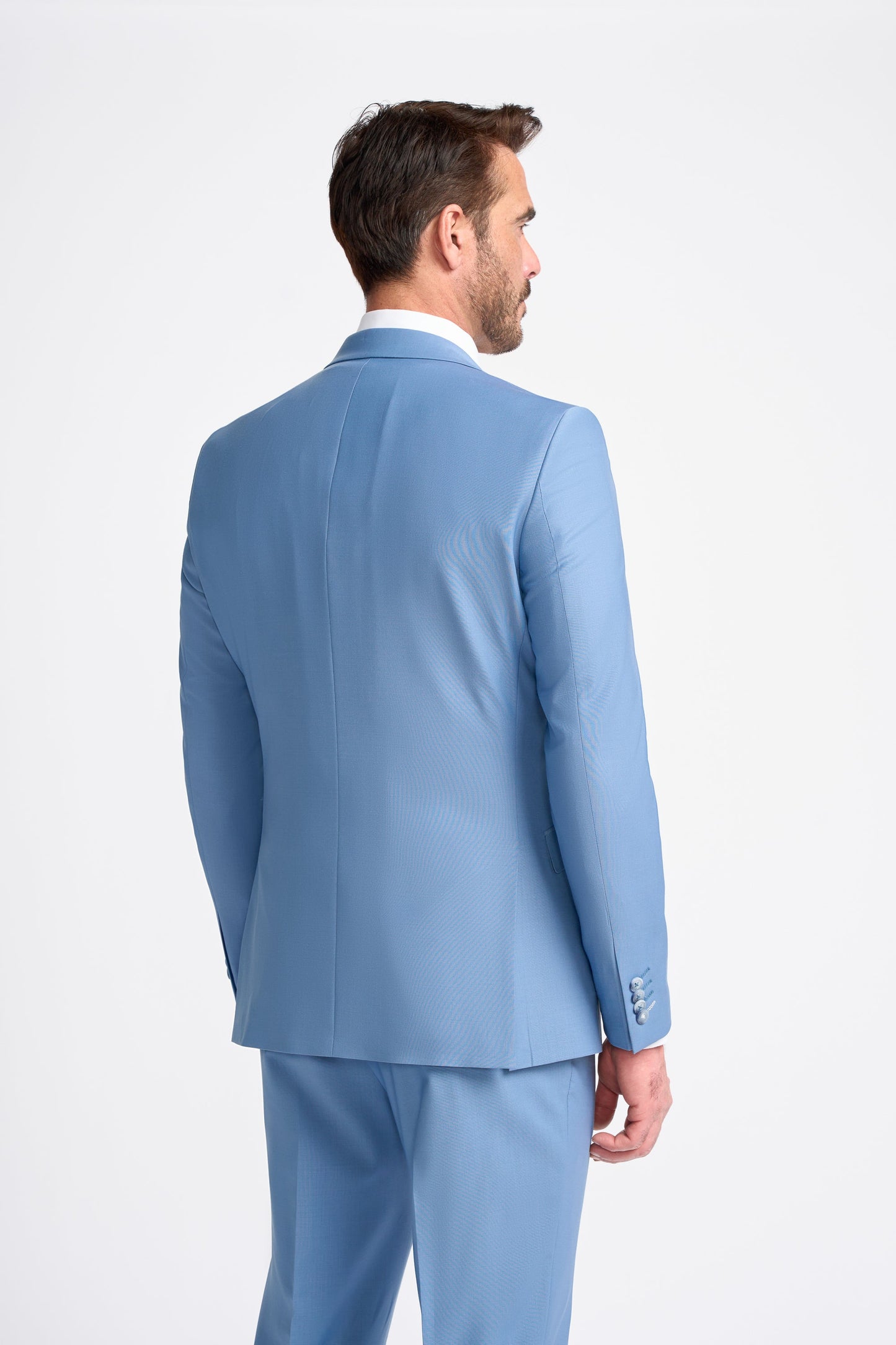 Bond Wool Rich Ocean Blue Three Piece Suit