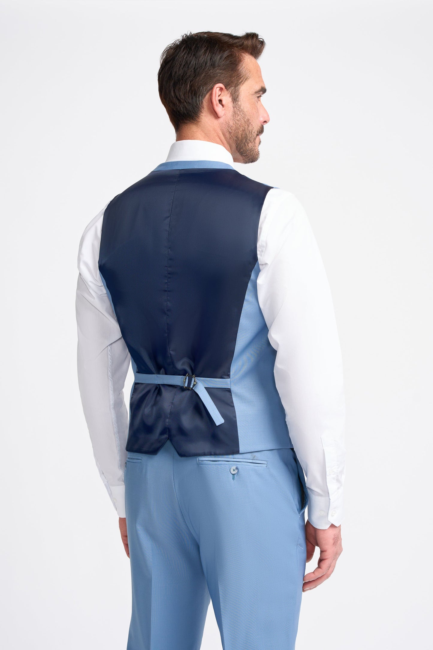 Bond Wool Rich Ocean Blue Three Piece Suit