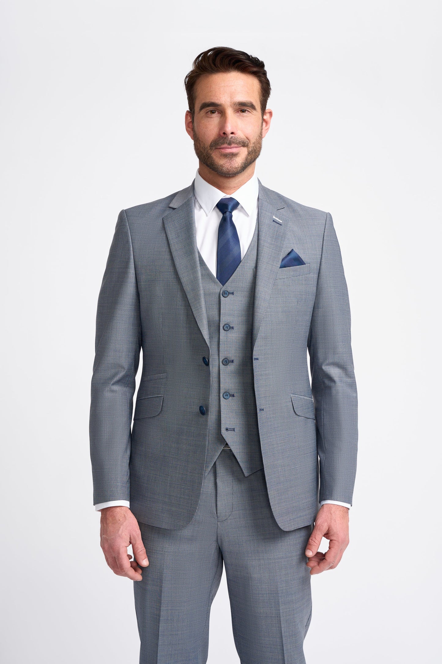 Bond Wool Rich Puppy Tooth Three Piece Suit