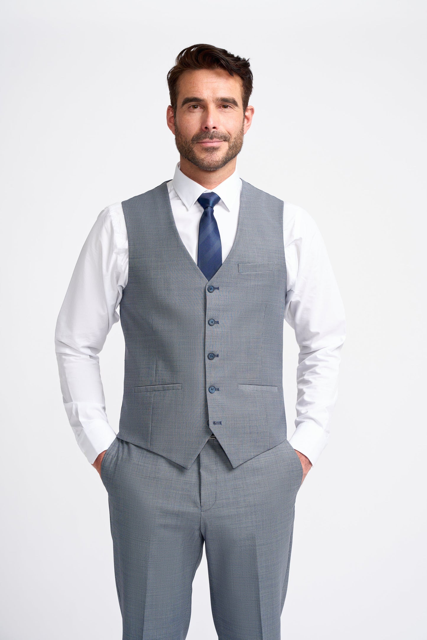 Bond Wool Rich Puppy Tooth Three Piece Suit