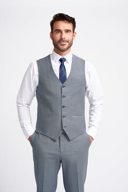 Bond Wool Rich Puppy Tooth Three Piece Suit