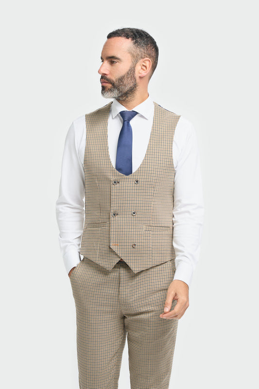 Elwood Houndstooth Double Breasted Waistcoat