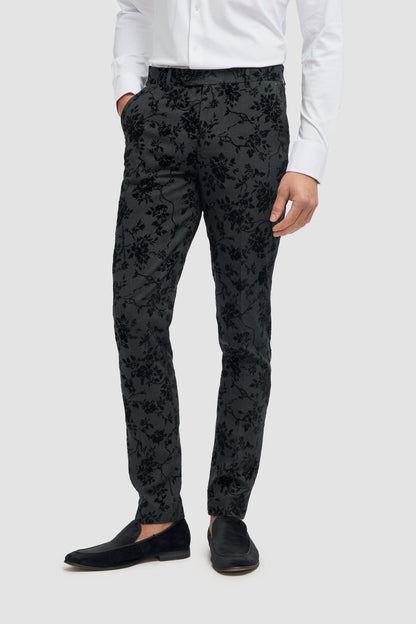 Georgi Black Floral Three Piece Suit