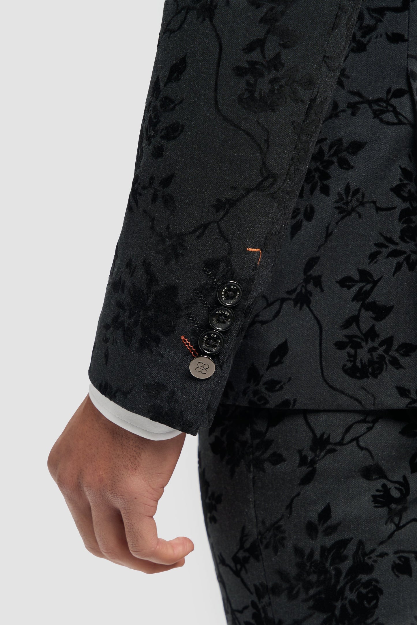 Georgi Black Floral Three Piece Suit