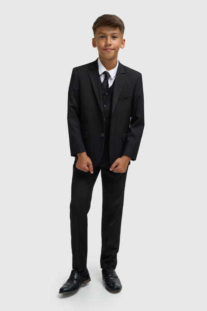 Boys Marco Black Three Piece Suit