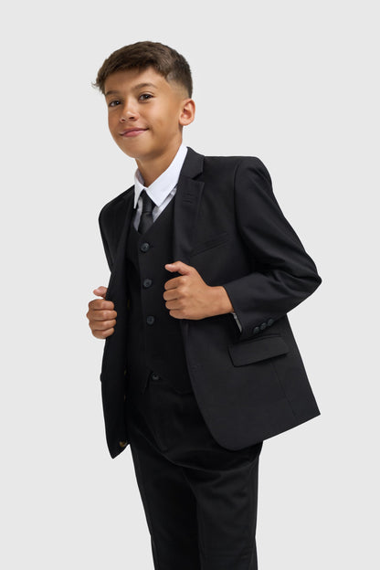 Boys Marco Black Three Piece Suit