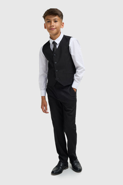 Boys Marco Black Three Piece Suit