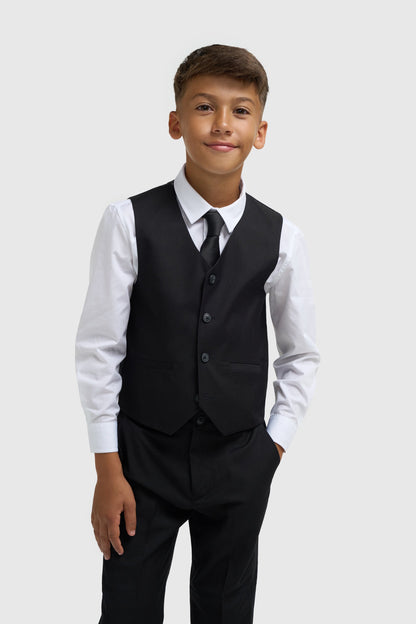 Boys Marco Black Three Piece Suit