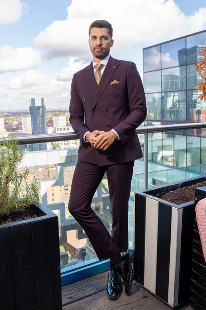 Regent Wine Double-Breasted Suit