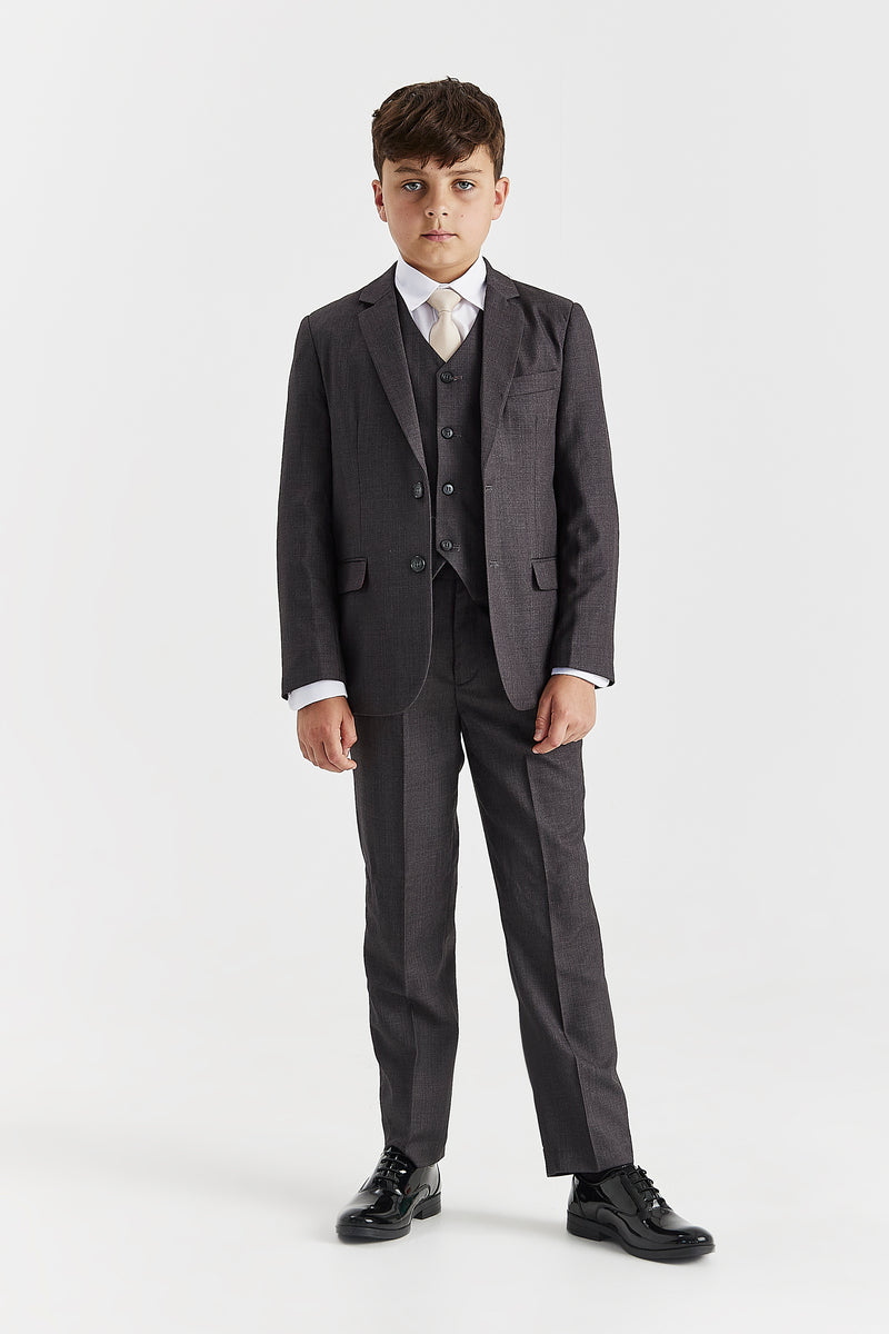 Boy's Charles Charcoal Three Piece Suit