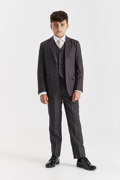 Boy's Charles Charcoal Three Piece Suit