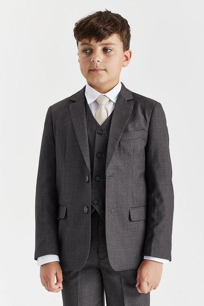 Boy's Charles Charcoal Three Piece Suit