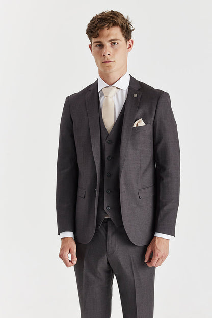 Charles Charcoal Men's Three Piece Suit