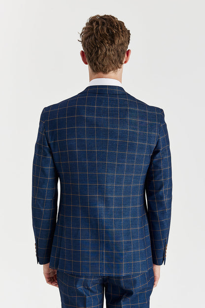 Hamleys Men's Navy Check Three Piece Suit