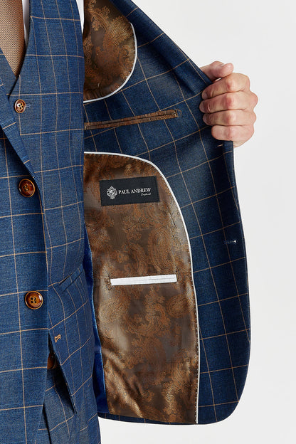 Hamleys Men's Navy Check Three Piece Suit