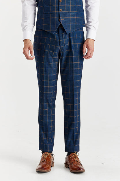 Hamleys Men's Navy Check Three Piece Suit