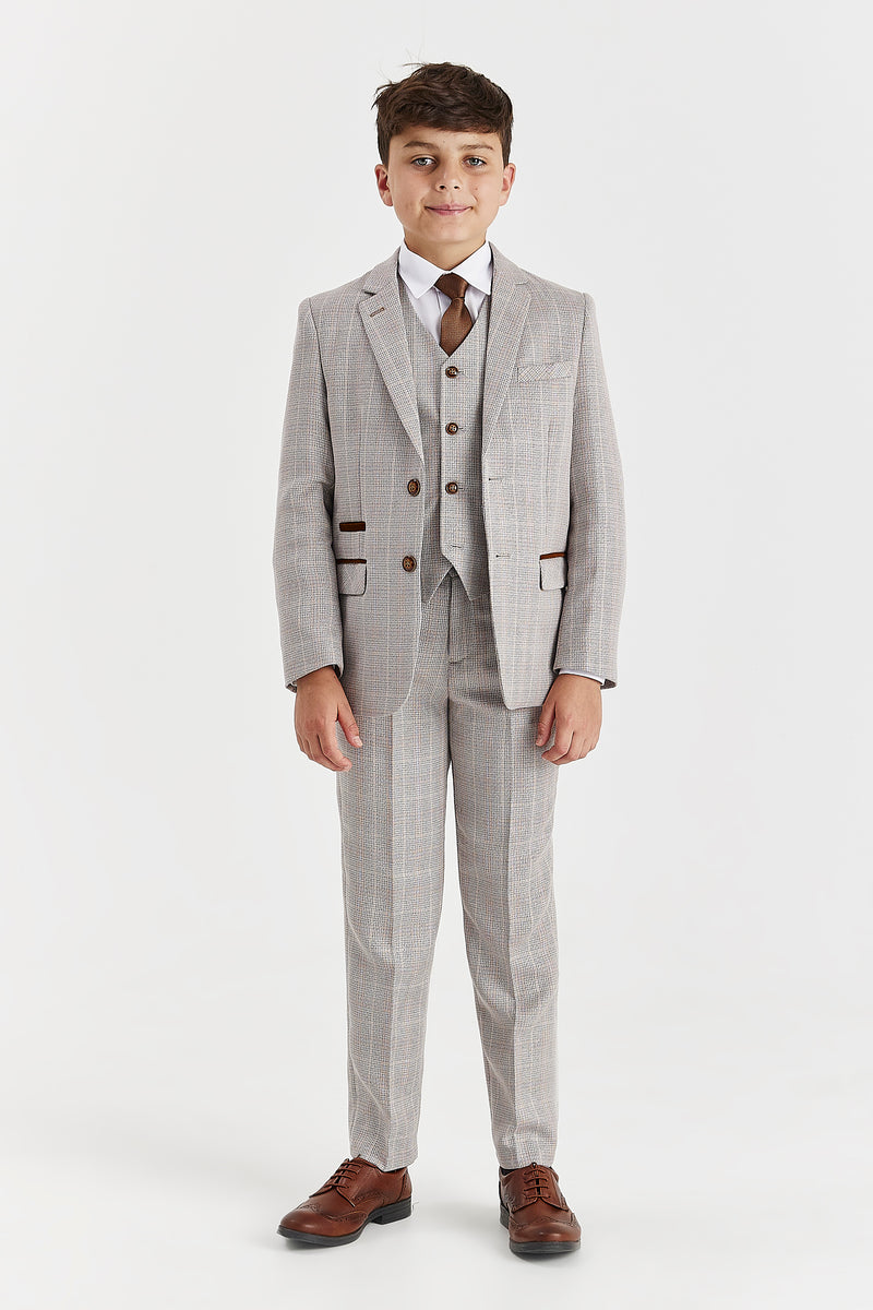 Device - Boy's Leo Beige Three Piece Suit