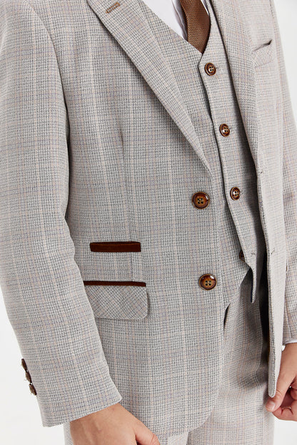 Device - Boy's Leo Beige Three Piece Suit
