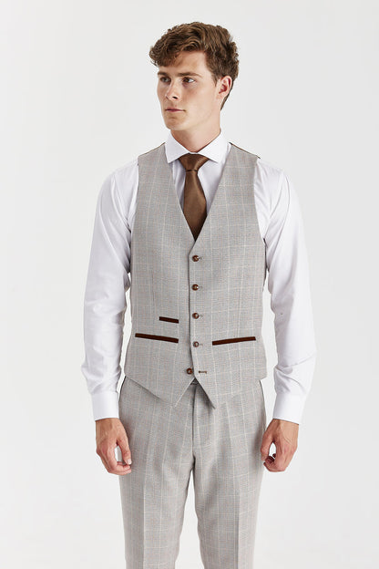 Men's Leo Beige Waistcoat