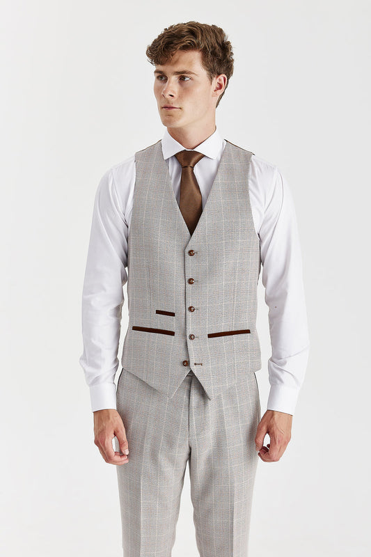 Men's Leo Beige Waistcoat