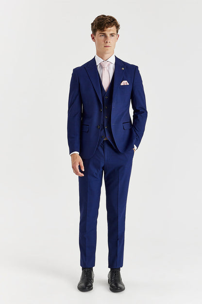 Mark Blue Check Three Piece Suit