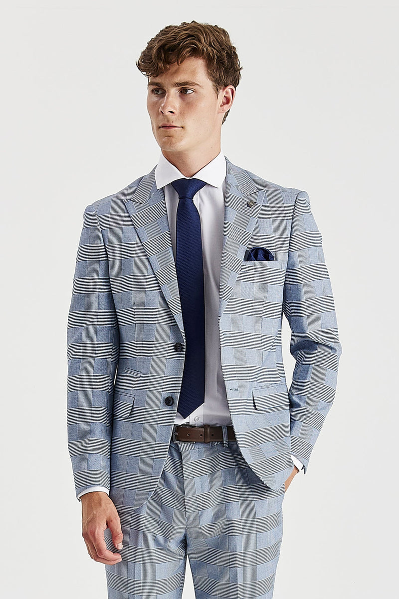 Mark - Sky Blue Check Blazer
