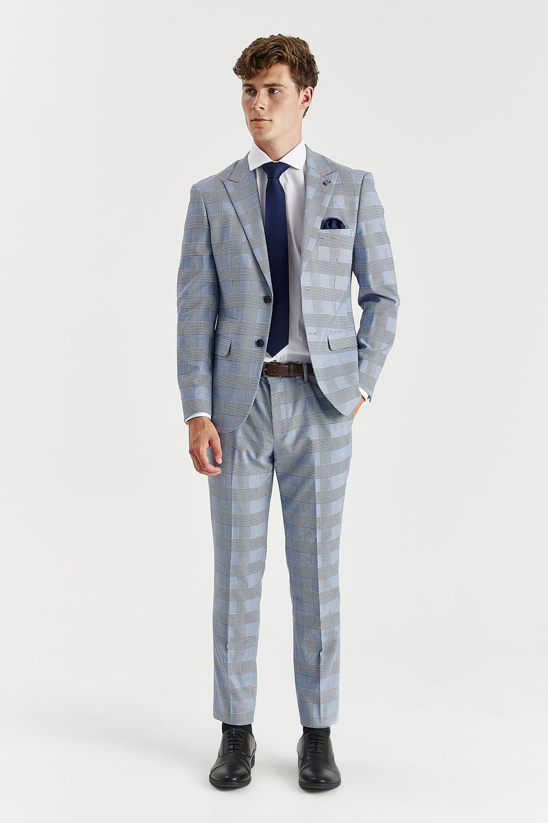 Mark - Sky Blue Check Blazer