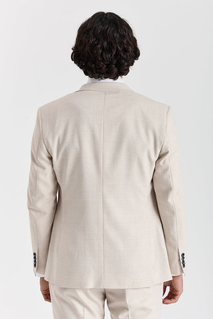 Regent Cream Check Three Piece Suit