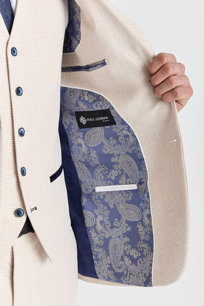 Regent Cream Check Three Piece Suit