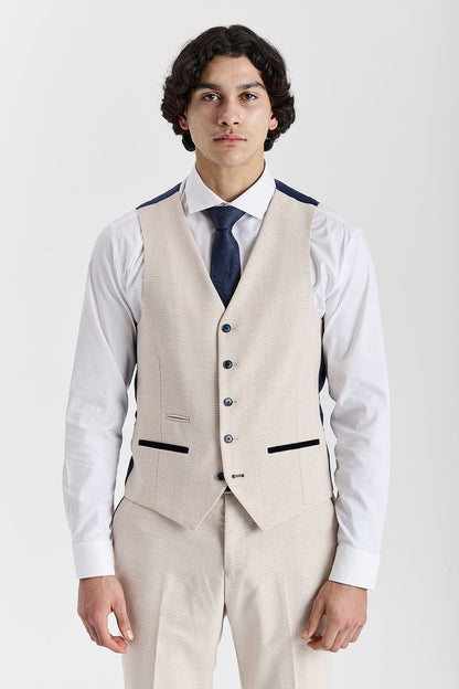 Regent Cream Check Three Piece Suit