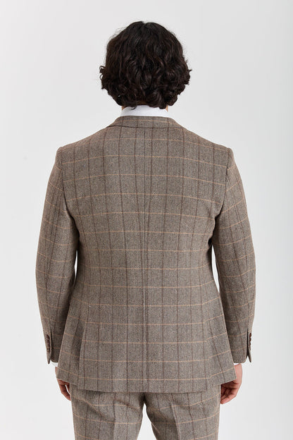 Harris Brown Herringbone Tweed Check Three Piece Suit
