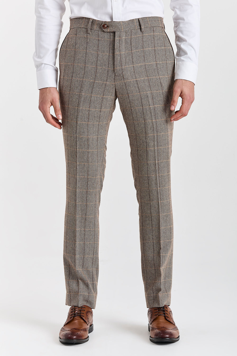 Harris Brown Herringbone Tweed Check Two Piece Suit