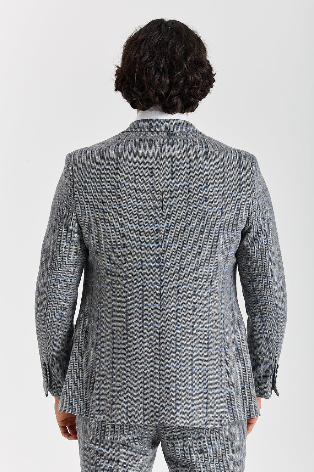 Harris Grey Herringbone Tweed Check Two Piece Suit