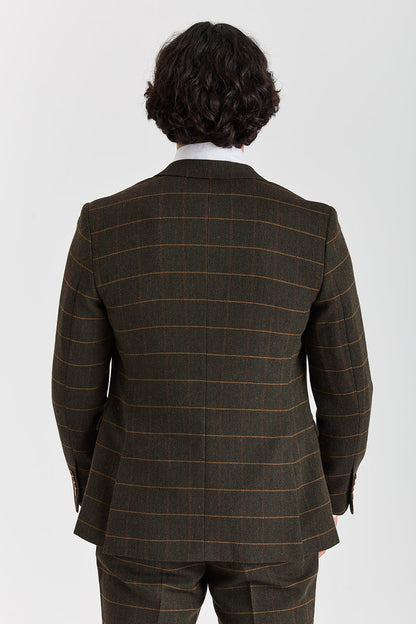 Harris Green Herringbone Tweed Check Three Piece Suit