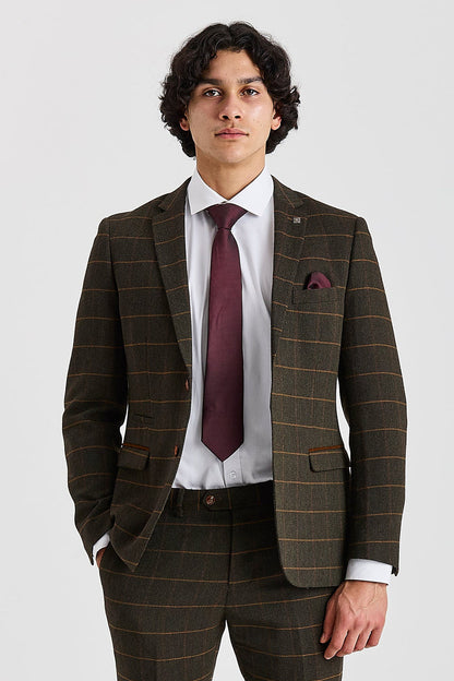 Harris Green Herringbone Tweed Check Two Piece Suit