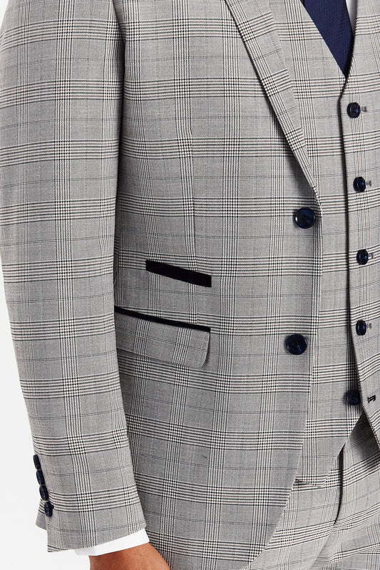 Hugo - Men's Grey Check Blazer