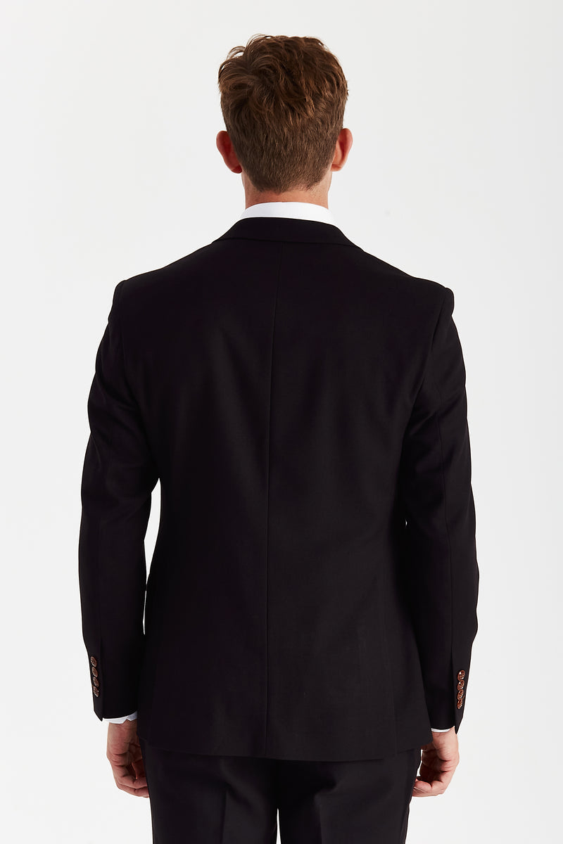 Mayfair Black Textured Three Piece Suit