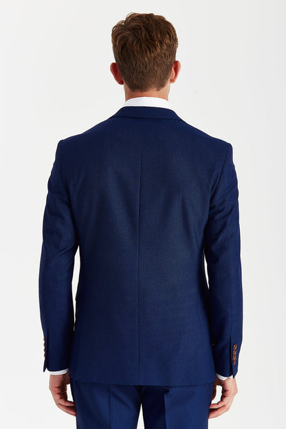 Oscar Navy Tweed Three Piece Suit