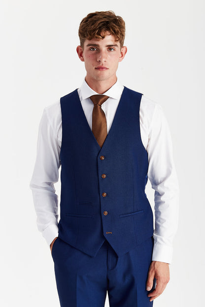 Mayfair - Men's Blue Textured Waiscoat