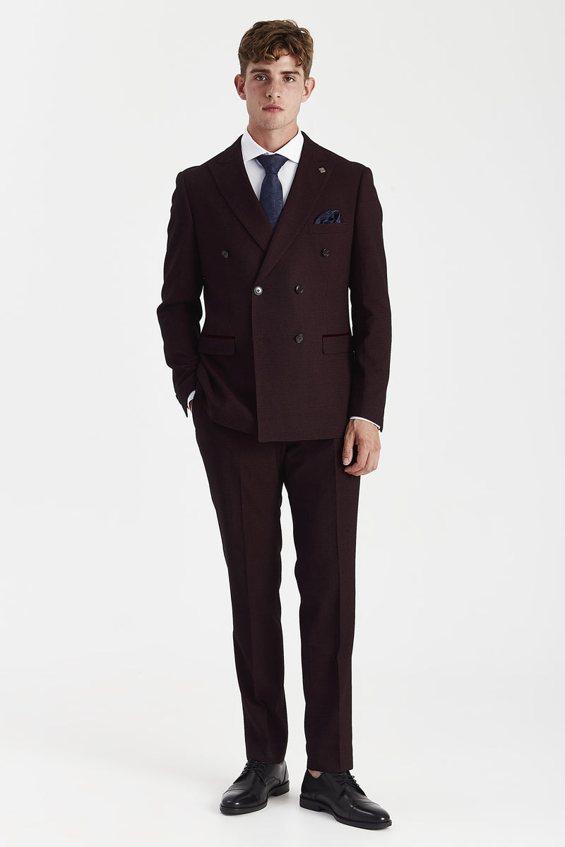 Regent - Wine Double-breasted Blazer