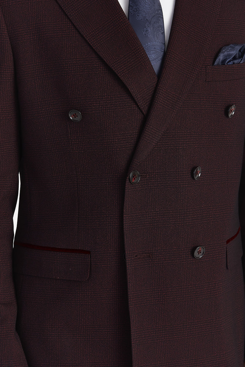 Regent - Wine Double-breasted Blazer