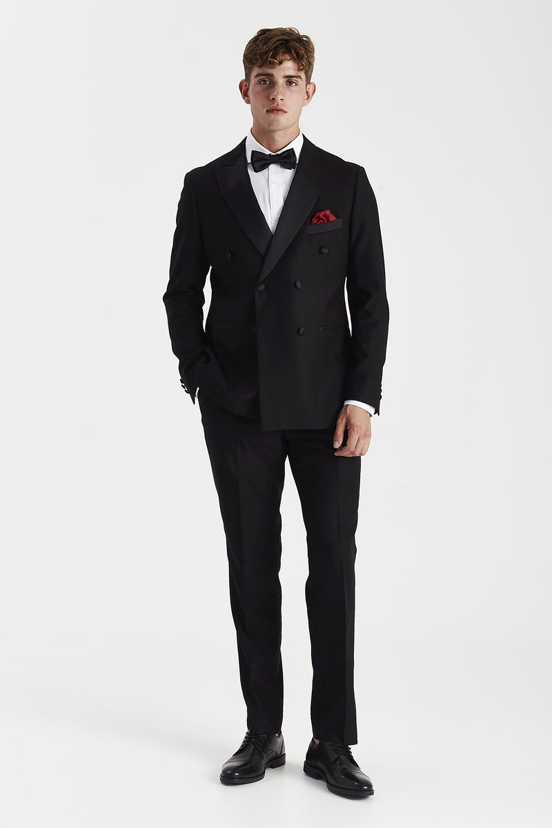 Harry - Black Double-breasted Tuxedo Blazer