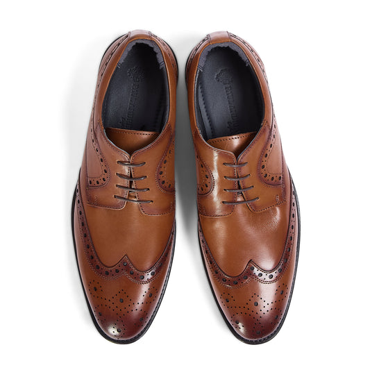 Cambridge - Tan Leather Brogue Shoe