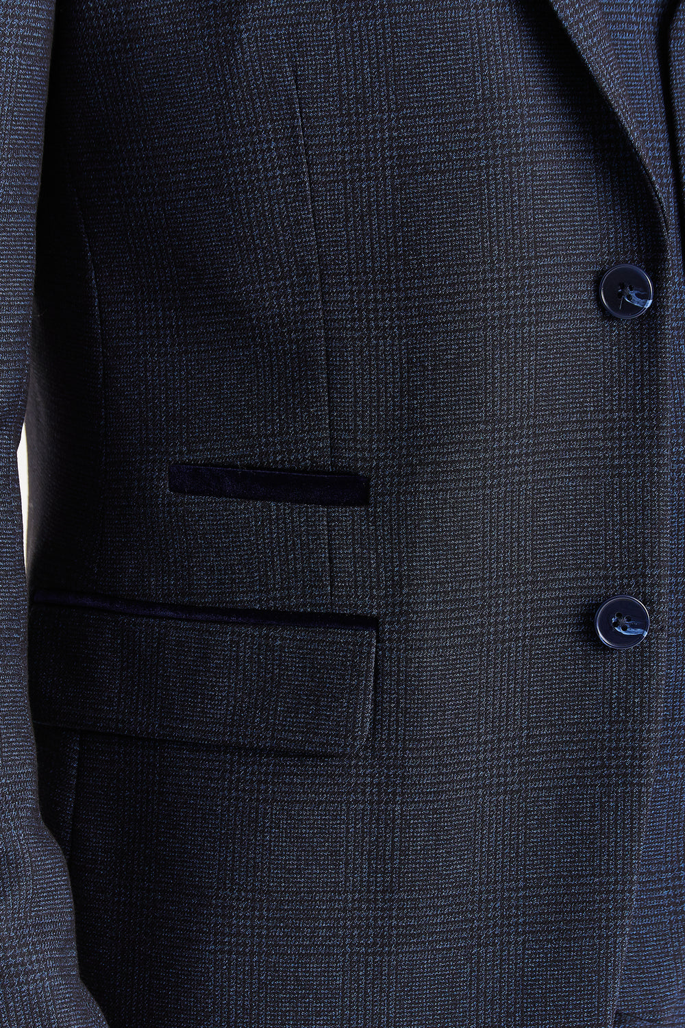 Regent Navy Check Two Piece Suit