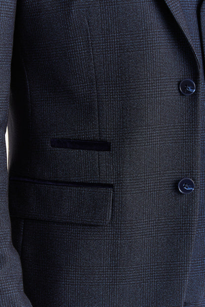 Regent Navy Check Two Piece Suit