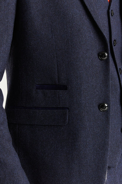 Oscar Navy Tweed Two Piece Suit
