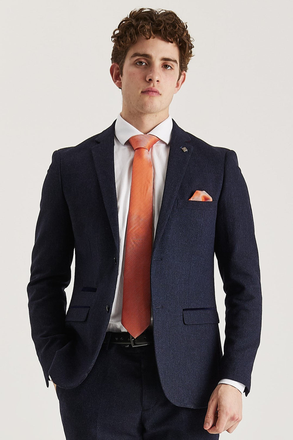 Oscar Navy Tweed Two Piece Suit