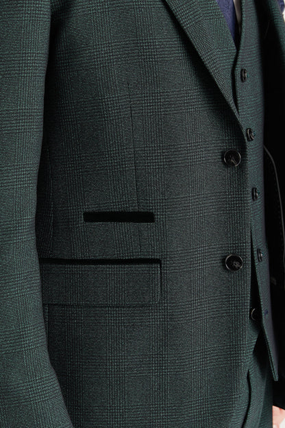 Regent Olive Check Two Piece Suit